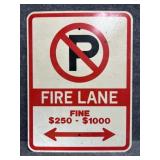 Fire Lane Metal Parking Sign