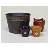 Ceramic/Eco-Pot/Metal Planters / 4 pc