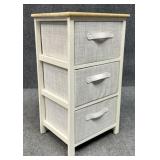 Wood Storage Organizer w/ 3 Fabric Drawers