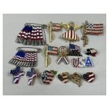 Patriotic / USA Pins -  16 pc