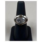 Sz 6.5 Sterling Silver Ring w/ Stone