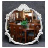 Scalloped Wood Framed Mirror