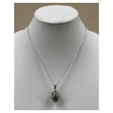 Sterling Silver Necklace w/ Egg Pendant