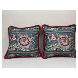 Pair Of Large Floral Throw Pillows