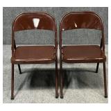 Pair of Meco Metal Folding Chairs