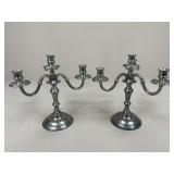 Pair Of Arte Italica Pewter Candle Sticks