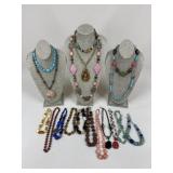 Beaded Costume Necklaces / 18 pc