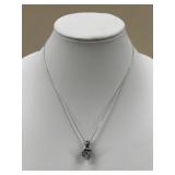 Sterling Silver Necklace w/ Heart Box Pendant