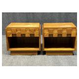 Pair of Lane Brutalist Style Nightstands