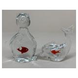 Art Glass Paperweights / 2 pc