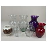 Glass & Ceramic Vases / 7 pc