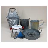 Galvanized Steel/Farmhouse Style Decor / 7 pc