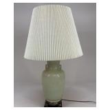 Ceramic Lamp w/ Brass & Wood Base