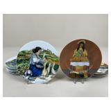 Guy Buffet Collection Plates / 9 pc