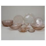 Pink Depression Glass Assortment / 40 pc