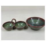 Hill Country Pottery Bowl & Dip Holder