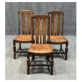 Dining Chairs w/ Leather Seats / 3 pc