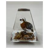 Hand Painted & Carved Bird In Resin