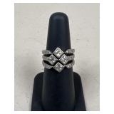 Sz 6 Sterling Silver Rings w/ Cubic Zirconium