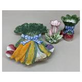 Fitz & Floyd Ceramic Wall Decor & Vases|3 pc