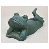 Painted Terracotta Frog Garden Statue