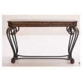 Sofa Table w/ Wood Top & Iron Base