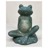 Painted Terracotta Frog Garden Statue