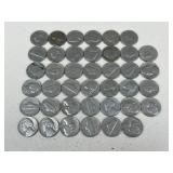 Pre 1964 Jefferson Nickels / 40 pc