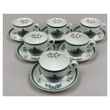 Spode "Christmas Tree" Cup & Saucers / 6 Sets