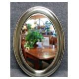 Oval Metal Framed Mirror