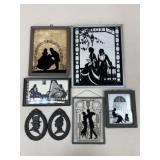 Silhouette Wall Art On Glass & Cast Iron/ 7 pc