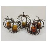 Metal Pumpkin Candle Holders| 5 pc
