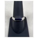 Sz 9 Sterling Silver Ring w/ Stone