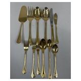 Gold Tone Flatware Set