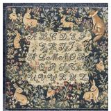 French Woven Tapestry Alphabet Sampler