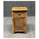 Small Bamboo & Rattan Cabinet/Side Table