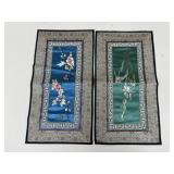 Pair Of Silk Tapestries