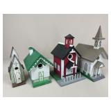 Hand Painted Bird Houses / 4 pc