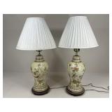Pair Of Ceramic Lamps w/ Shades