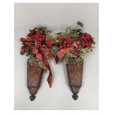 Pair of Wall Sconces w/ Artificial Arrangements