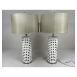 Pair Of Ceramic Lamps w/ Shades