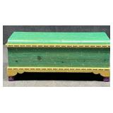 David Marsh Large Painted Wood Trunk - Signed