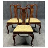 Queen Anne Style Dining Chairs /  3 pc