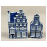 Royal Delft 2000 & 2004 Porcelain Houses/ 2 pc