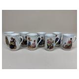 Vintage Norman Rockwell Museum Coffee Mugs|8 pc