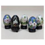 Cloisonnï¿½ Eggs W/ Stands|5 pc