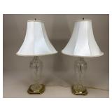 Pair Of Crystal Urn Lamps