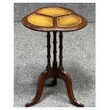 Clover Side Table w/ Leather Insets