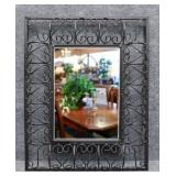 Small Beveled Mirror in Metal Frame