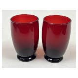 Red Footed Tumblers / 2 pc